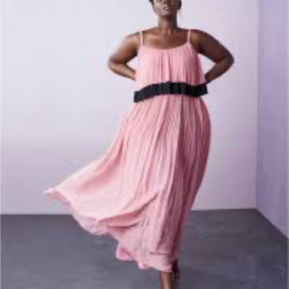Lane Bryant Pink and Black Pleated Sundress - Picture 8 of 8